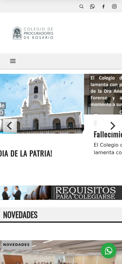 Colegio de Procuradores de Rosario en celular